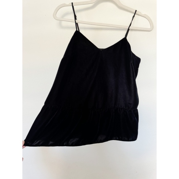 J. Crew Velvet Peplum Camisole Tank Top Black 6P - Picture 6 of 8